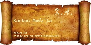 Karkus Amáta névjegykártya